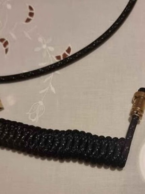 Mechcables Lightspeed Aviator custom Type C cable for mechanical keyboard black gold like new