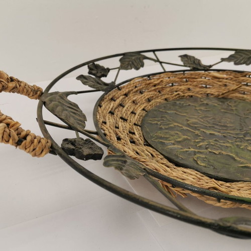 Metal basket with coconut fiber used