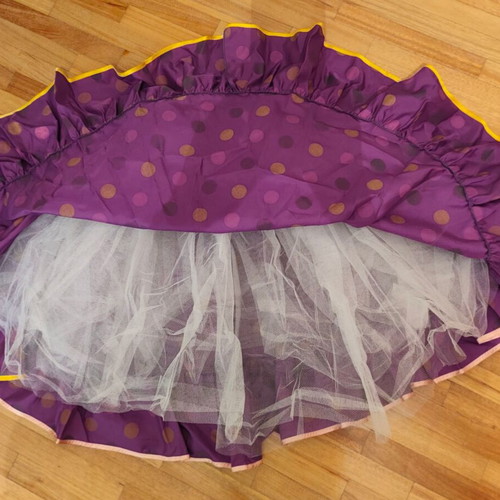 Dance performance costume used, skirt with tutu and bodysuit