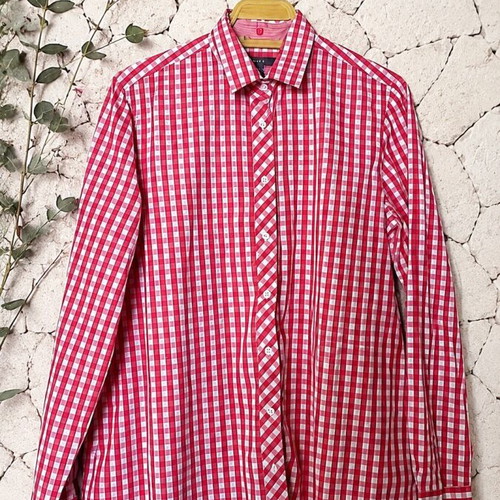 Gant women's shirt new, pink checkered, size L
