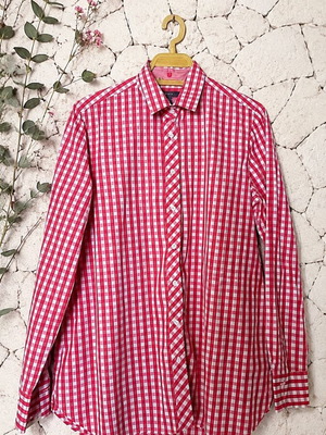 Gant women's shirt new, pink checkered, size L