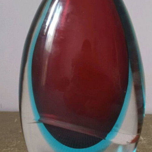 Murano sommerso vase used, 19 cm
