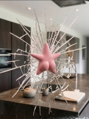 Patrick Star broken glass sticker like new