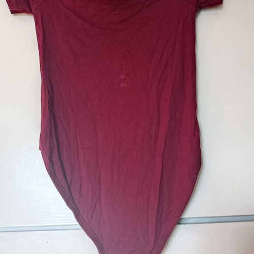 Women's bodysuit, burgundy, short sleeve