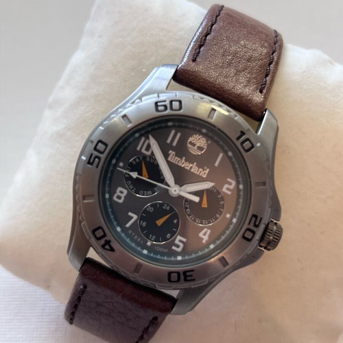 Timberland date 24-hour watch used, gray with genuine strap