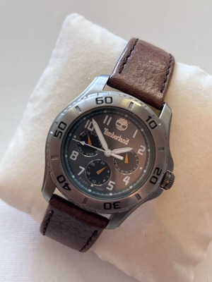 Timberland date 24-hour watch used, gray with genuine strap