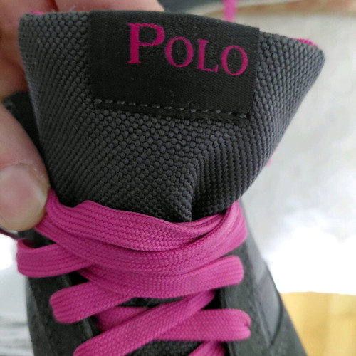 Leather women's Ralph Lauren sneakers like new, gray and pink