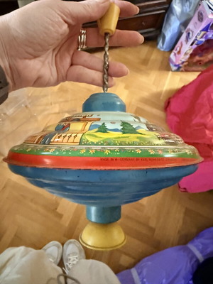 Vintage German Metal Spinning Top Karl Rohseitz Zirndorf used