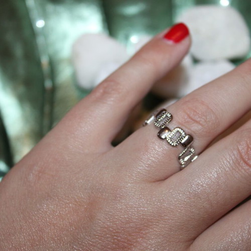 Adjustable silver ring new