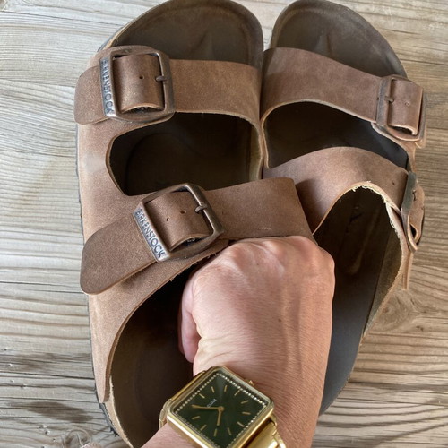 Birkenstock sandals used, brown, size 38