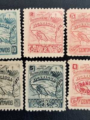 Nicaragua classic mint postage stamps, lot