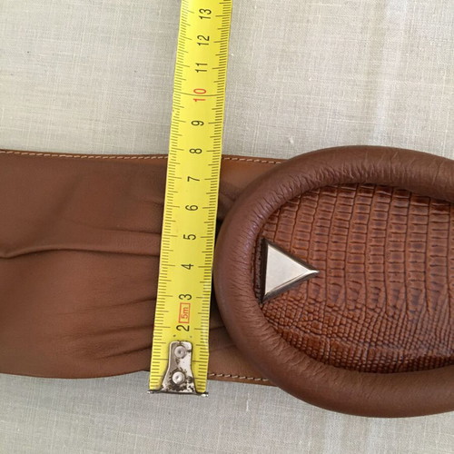 Vintage leather belt used, tan color, length 106 cm