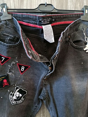 Phillipp Plein jean ανδρικό σαν καινούργιο, μοναδικό κομμάτι, μαύρο No36