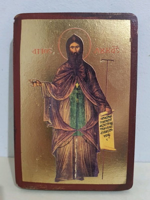 Βυζαντινή εικόνα Αγίου Λουκά σαν καινούργια, χειροποίητη με φύλλο χρυσού