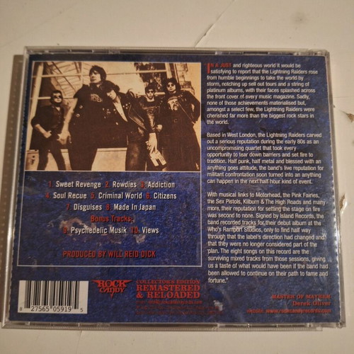 Lightning Raiders Sweet Revenge CD like new, punk