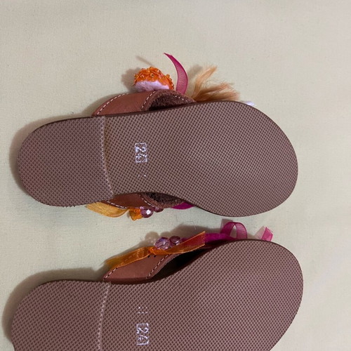 Handmade leather kids' flip-flops new, pack of 3 pairs size 24
