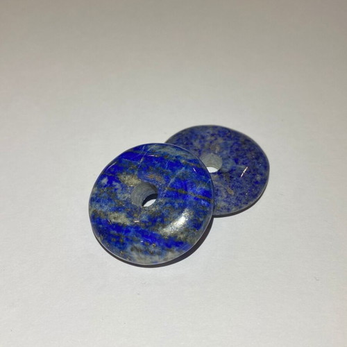 Lapis Lazuli donut-shaped polished set of 2, natural AA quality
