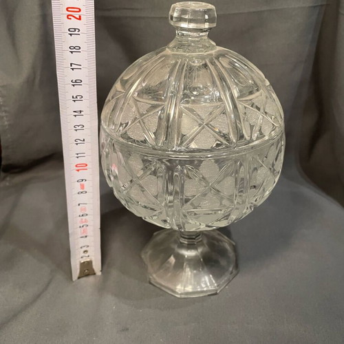 Glass vintage carved fondantier like new