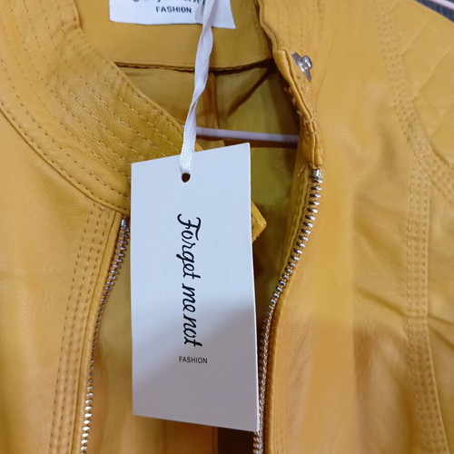 Forget Me Not Fashion women's yellow faux leather jacket new, size M