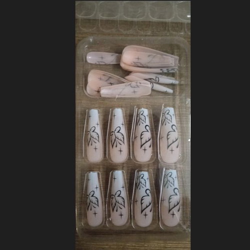 False nails new, set of 24 pieces with glue and file