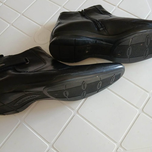 Men's leather ankle boots new, black, size 44.5