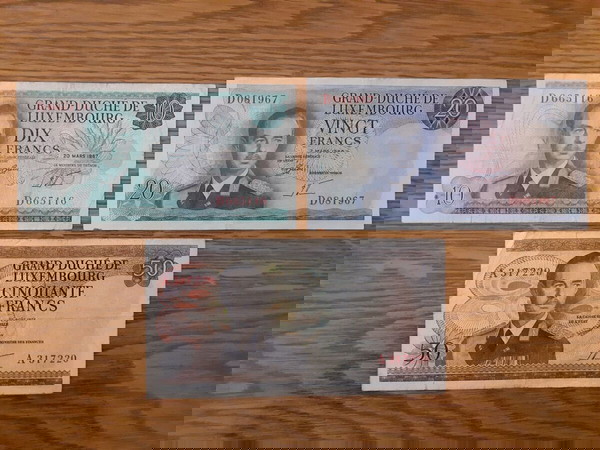 ΛΟΥΞΕΜΒΟΥΡΓΟ 3 ΧΑΡΤΟΝΟΜΙΣΜΑΤΑ 10-20-50 ΦΡΑΓΚΑ/GRAND-DUCHE DE LUXEMBOURG 3 BANKNOTES 10-20-50 FRANCS