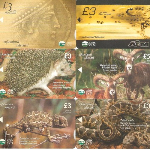 Cyprus telecards dummy set of 6 new without code and chip