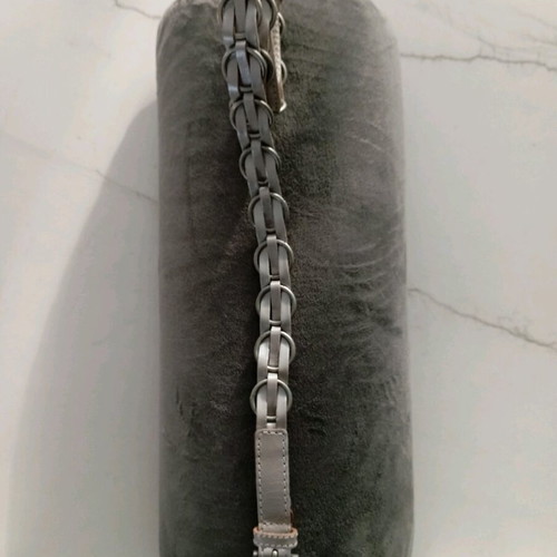 Silver leather belt new 105 cm with impressive design