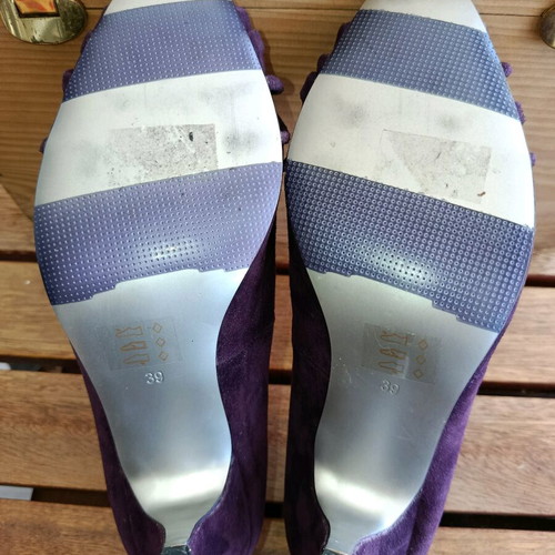 Vintage purple peep-toe heels used, size 39, Kokette