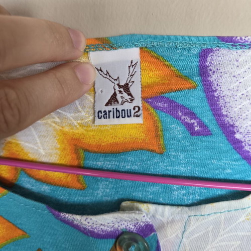 Caribou women's shirt like new, turquoise and orange