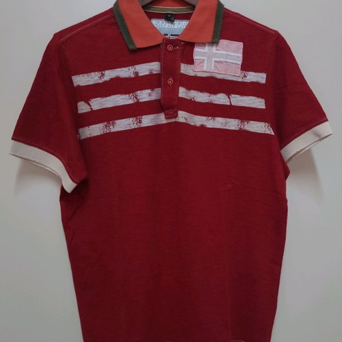 Napapijri Men's Short Sleeve Polo Medium like new, red