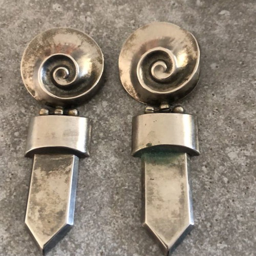 Large clip earrings used