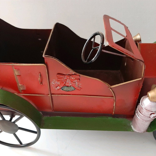 Handmade large metal vintage car used
