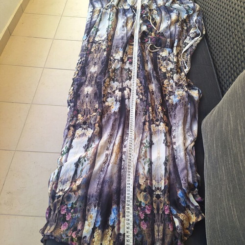 Maxi caftan dress Shine 2gether like new, size S-M, beige and purple
