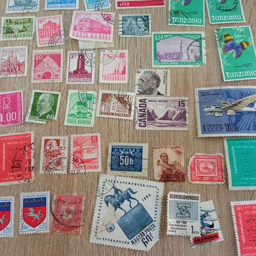Vintage Stamp Collection from Abroad used, lot