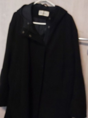 Ulla Popken coat used plus size black with hood