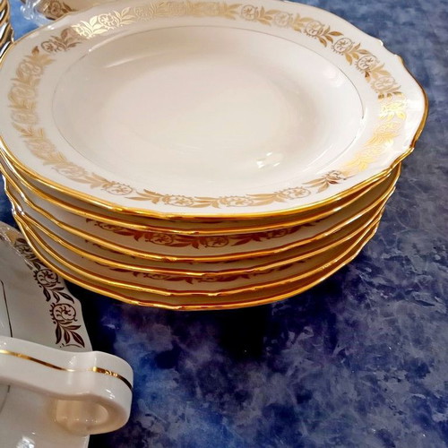 Porcelaine P.F.C. de France porcelain set 15 pieces vintage 1960