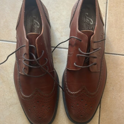 Handmade leather men's shoes moccasins brown size 45-46 like new