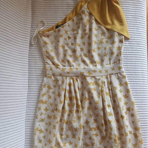 Denny Rose mini dress with one shoulder balloon style like new