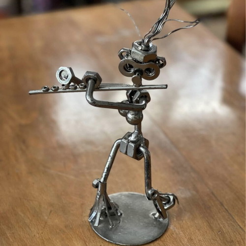 Handmade metal musician figurines set of 3