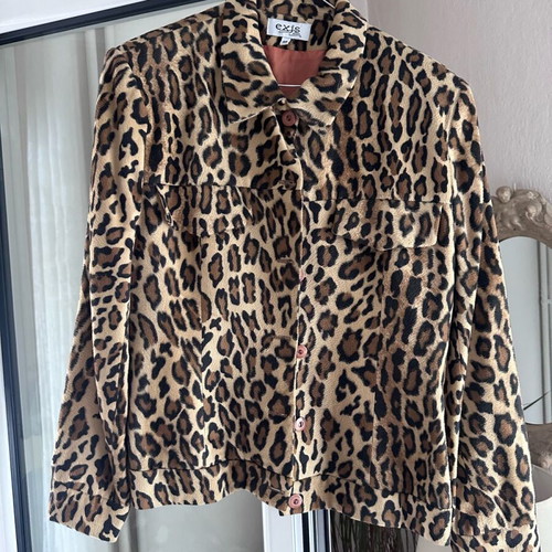 Women's Shirt-Jacket Like New, Size 48, Black and Brown