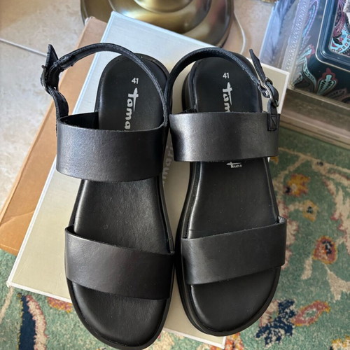 Tamaris leather sandals like new, black, size 41