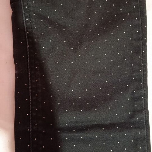 Stradivarius Basics black skinny fit elastic polka dot jeans, size S