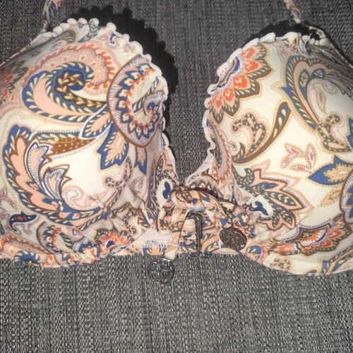 Women's Bandeau Halter Swimwear Top with Paisley Print like new, size M