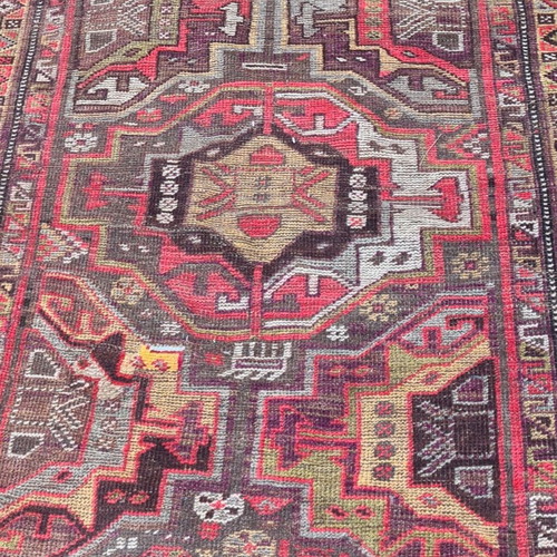 Oriental rug used 100 years old, 5m×1m runner with natural dyes