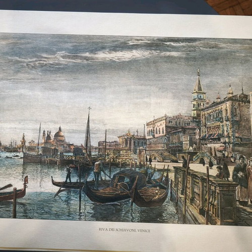 Harbor engravings like new, pair
