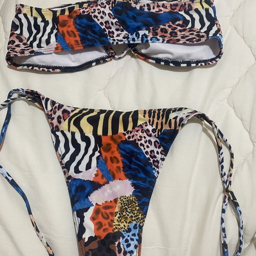 Mixed Animal Print Bikini Set size S like new