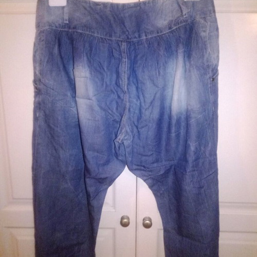 Bon Parfumeur wide-leg denim pants used, size XL, blue