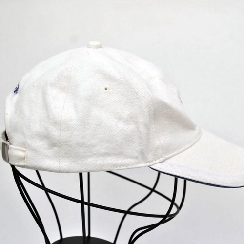 No Fear Vintage White Baseball Cap with Embroidered Logo and Eyes Y2K