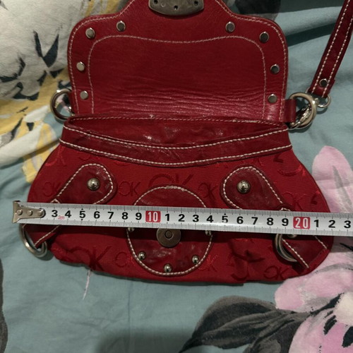 Gianna Kazakou shoulder bag used, red, leather and fabric